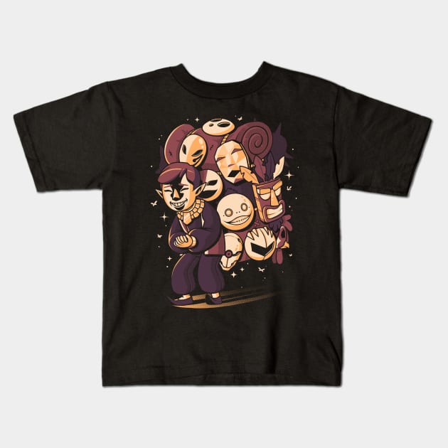 Happy Spooky Salesman Kids T-Shirt by Ilustrata